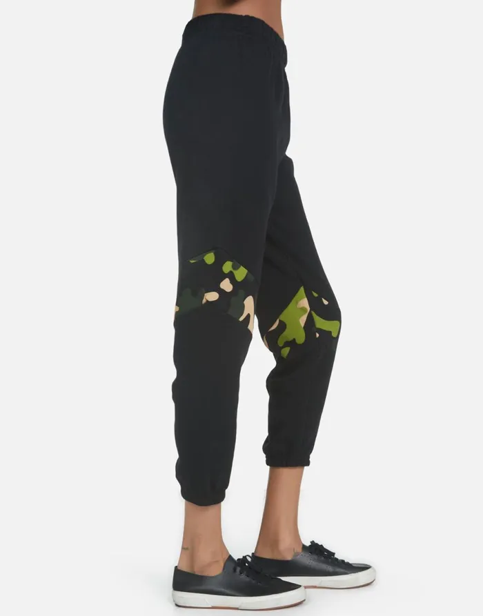 Abra Camo Lip Black Women039s Lauren Moshi Crop Sweatpants