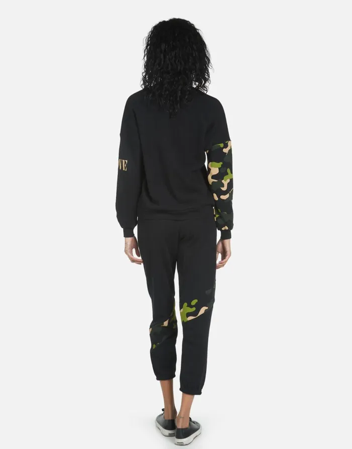 Abra Camo Lip Black Women039s Lauren Moshi Crop Sweatpants