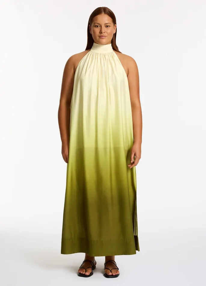 Acacia Haze Halter Maxi Dress Eucalyptus Women JETS Australia Dresses and Kaftans