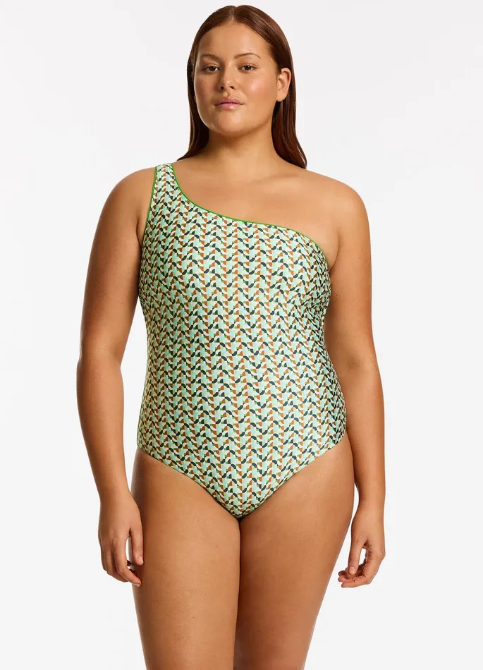 Acacia One Shoulder One Piece Multi Women JETS Australia One Shoulder One Piece