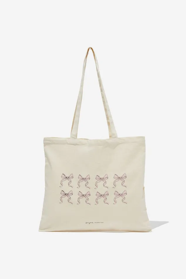 Accessories Supr Accessories Square Foundation Tote Bag Pink Bows