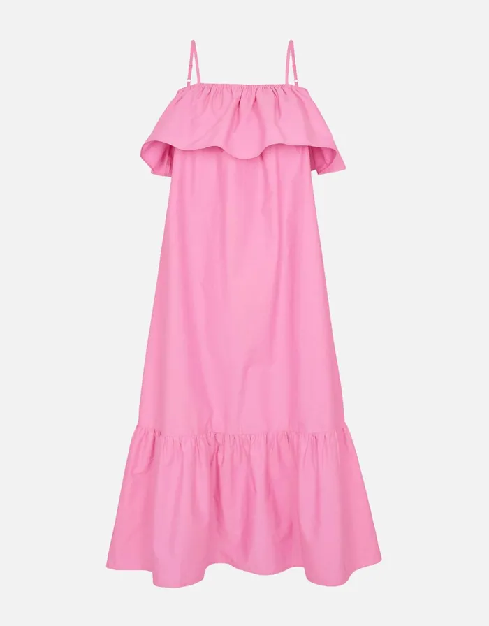 Accessorize Bardot Poplin Maxi Dress Pink Pink Women Dresses