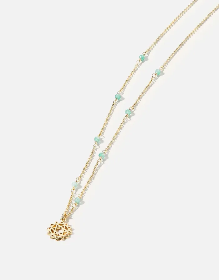 Accessorize Beaded Heart Chakra Pendant Necklace Women Necklaces
