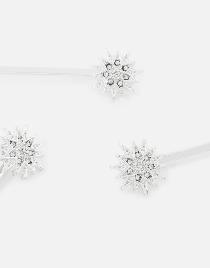 Accessorize BRIDAL Embellished Star Hair Slide Set Women Hair Accessories