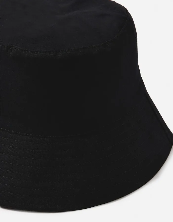 Accessorize Bucket Hat In EcoFriendly Cotton Black Black Women Hats