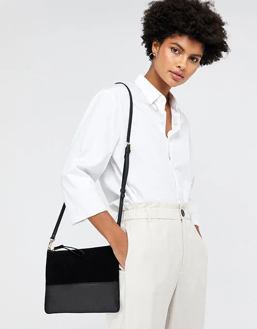 Accessorize Carmela Leather Cross Body Bag Black Women Leather Bags
