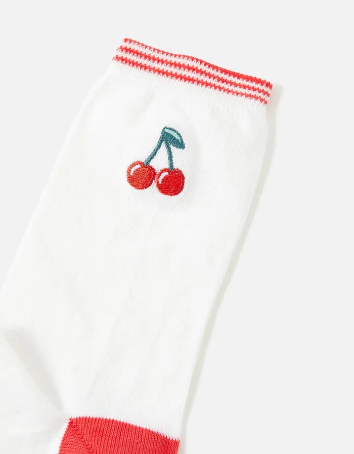 Accessorize Cherry Embroidery Socks Women Socks and Tights