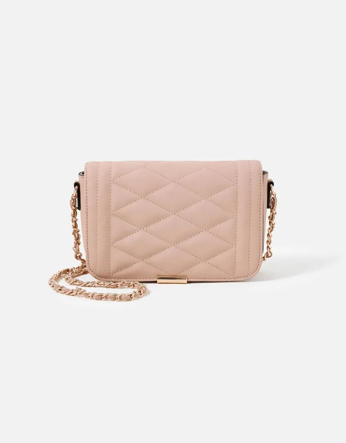 Accessorize Chrissy Quilted Chain CrossBody Bag Pink Pink Women CrossBody Bags