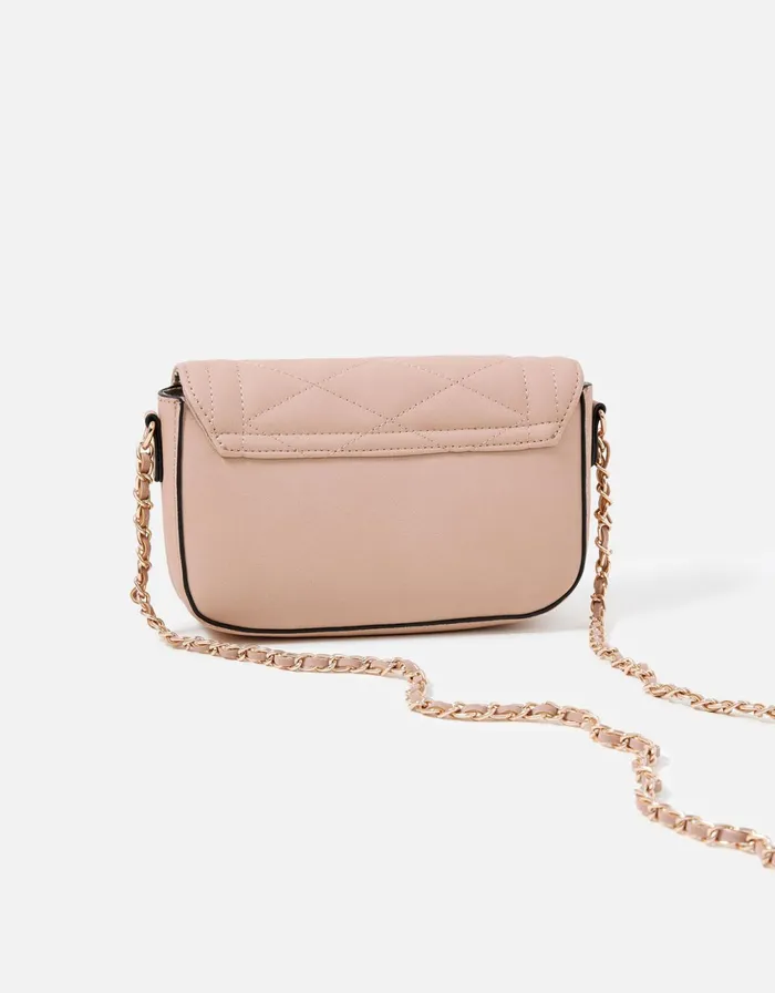 Accessorize Chrissy Quilted Chain CrossBody Bag Pink Pink Women CrossBody Bags