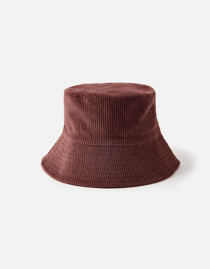 Accessorize Cord Bucket Hat Orange Rust Women Hats