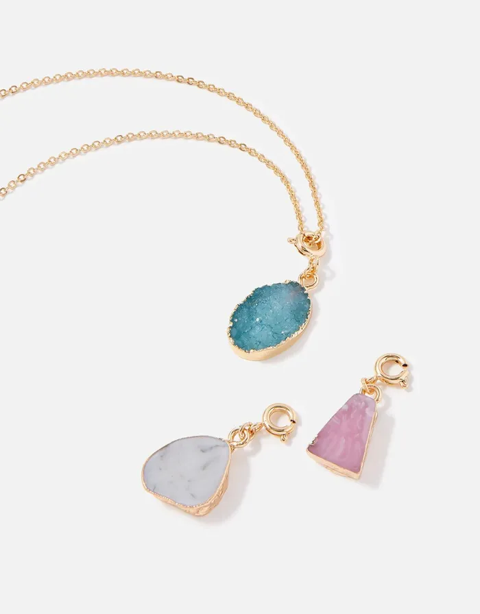 Accessorize Country Retreat Interchangeable Stone Necklace Women Necklaces