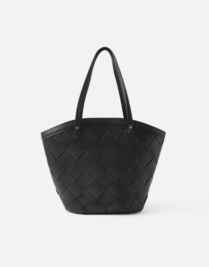 Accessorize CrossWeave Tote Bag Black Black Women Tote and Shopper Bags