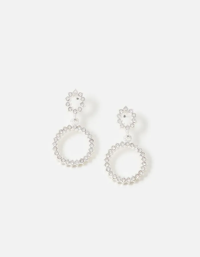 Accessorize Crystal Halo Short Drop Earrings Women Earrings