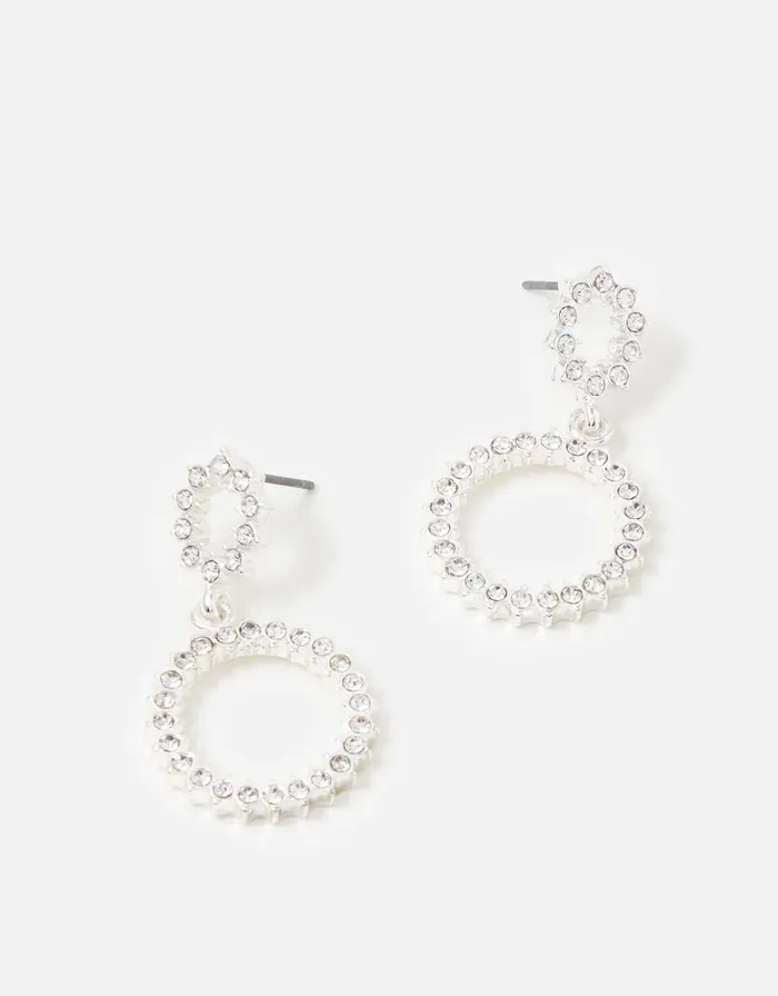Accessorize Crystal Halo Short Drop Earrings Women Earrings