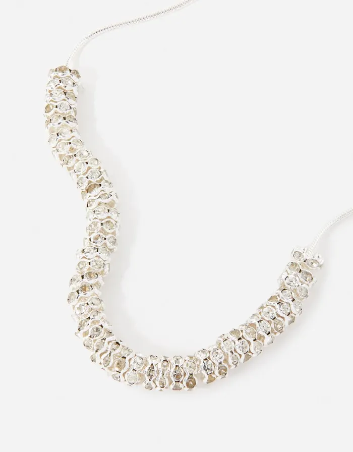 Accessorize Crystal Tube Chain Necklace Women Necklaces