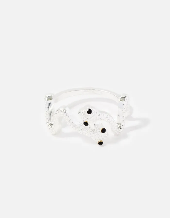 Accessorize Embellished Snake Ring Silver Silver Women Rings