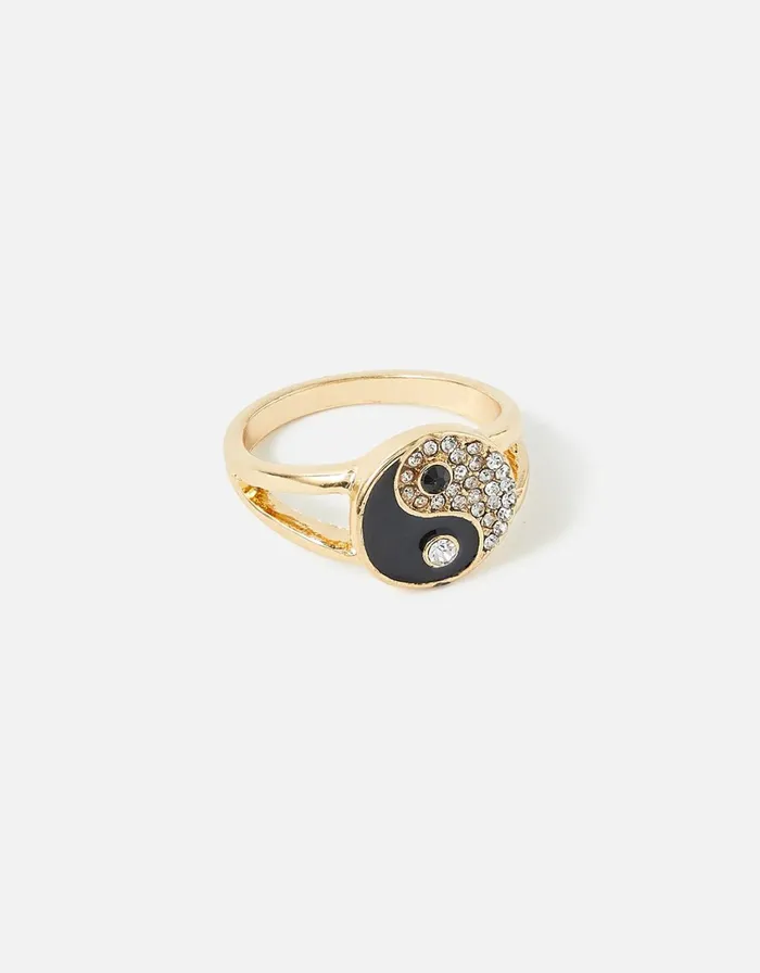Accessorize Eye Candy Yin And Yang Ring Black Black Women Rings