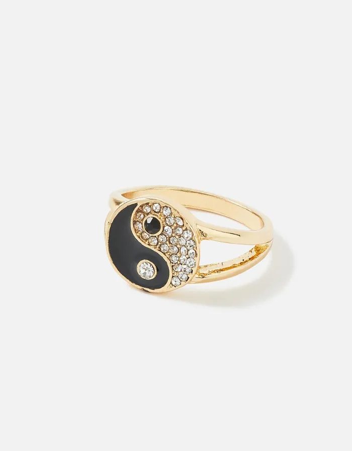 Accessorize Eye Candy Yin And Yang Ring Black Black Women Rings