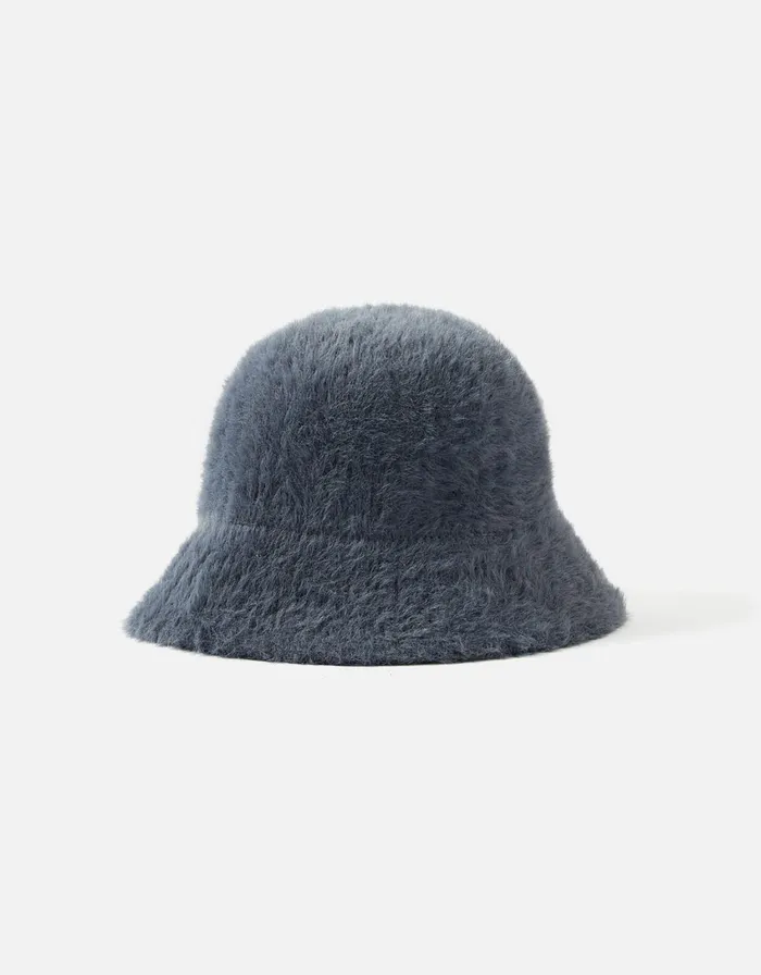 Accessorize Fluffy Bucket Hat Grey Grey Women Hats