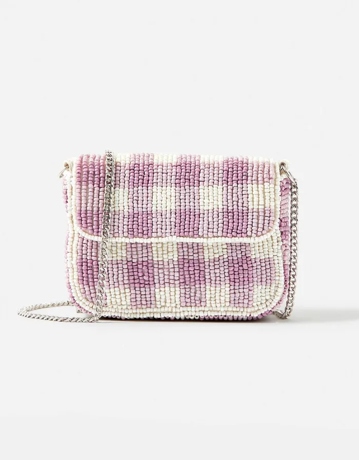 Accessorize Gingham Mini Purse Purple Lilac Women Purses and Wallets