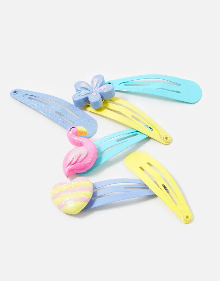 Accessorize Girls Flamingo Hair Clip Multipack Girls Hair Accessories
