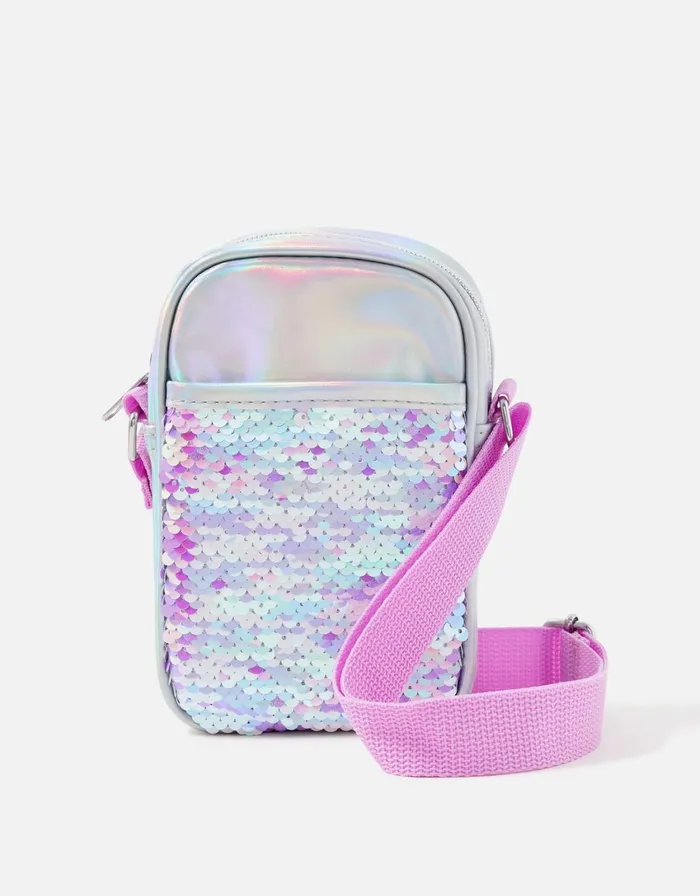 Accessorize Girls Sequin Mobile Phone Bag Girls Bags