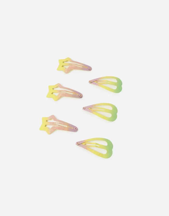 Accessorize Girls Star And Heart Ombre Hair Clip Multipack Girls Hair Accessories