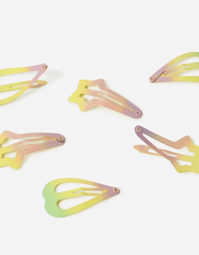 Accessorize Girls Star And Heart Ombre Hair Clip Multipack Girls Hair Accessories