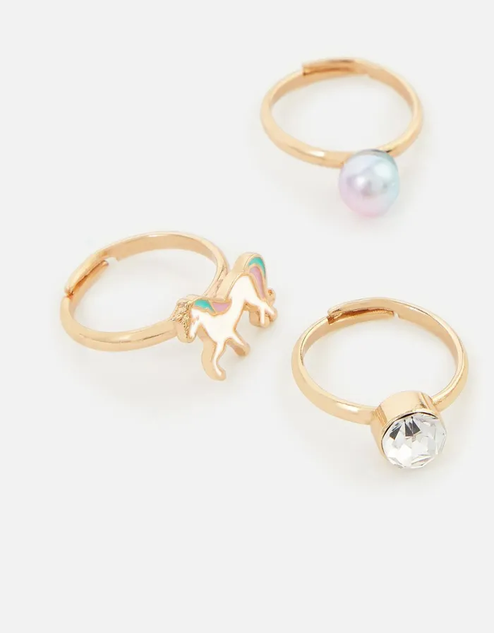 Accessorize Girls Unicorn Ring Set Girls Jewellery