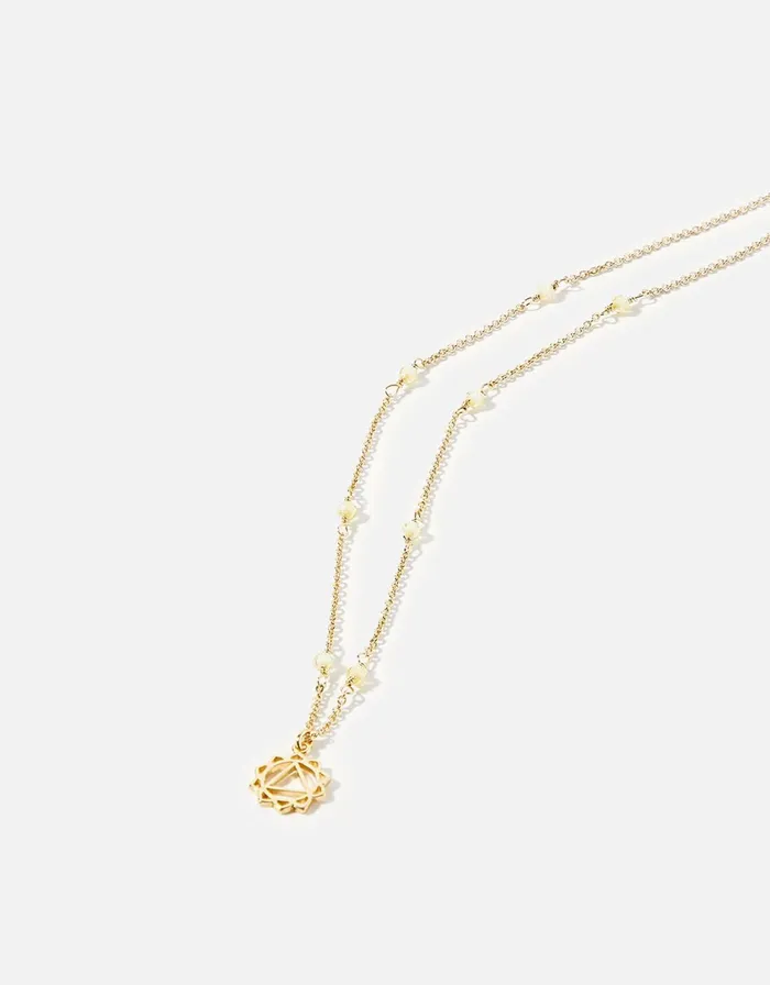 Accessorize GoldPlated Beaded Solar Chakra Necklace Women Necklaces