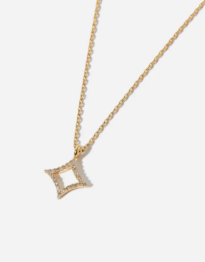 Accessorize GoldPlated Diamond Sparkle Pendant Necklace Women Necklaces