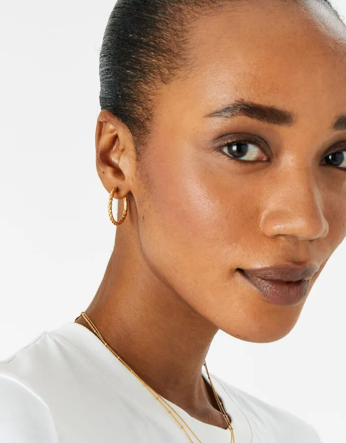 Accessorize GoldPlated Heirloom Large Twist Hoops Women Earrings