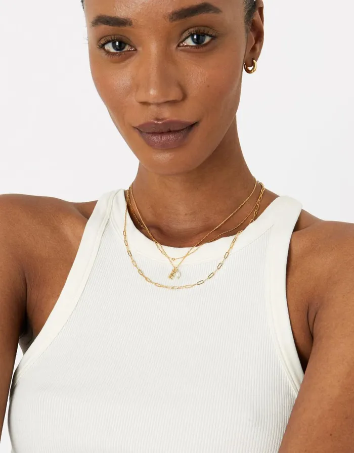 Accessorize GoldPlated Initial Mini Pearl Pendant Necklace Gold Gold Women Necklaces