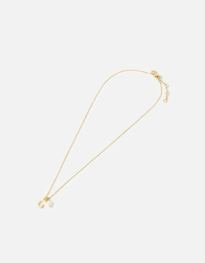 Accessorize GoldPlated Initial Mini Pearl Pendant Necklace Gold Gold Women Necklaces