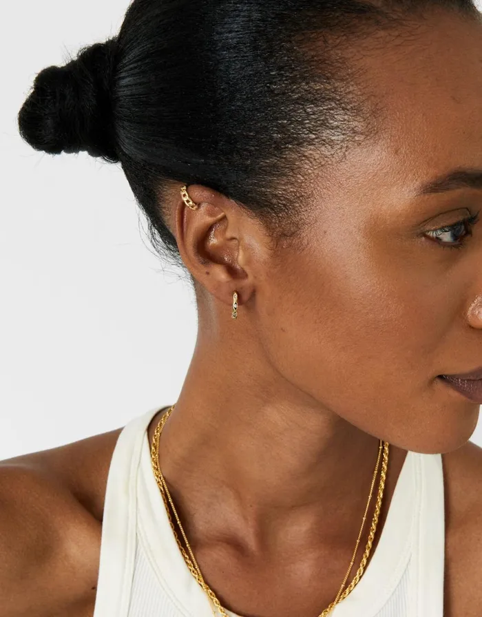 Accessorize GoldPlated Sparkle Inset Hoops Women Earrings