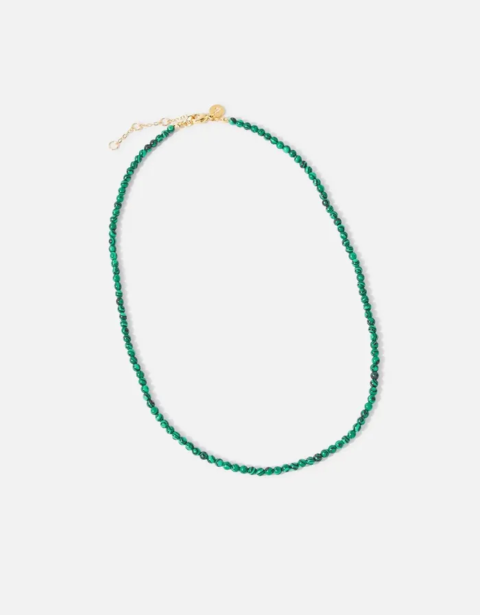 Accessorize Healing Stone Malachite Beaded Necklace Women Necklaces
