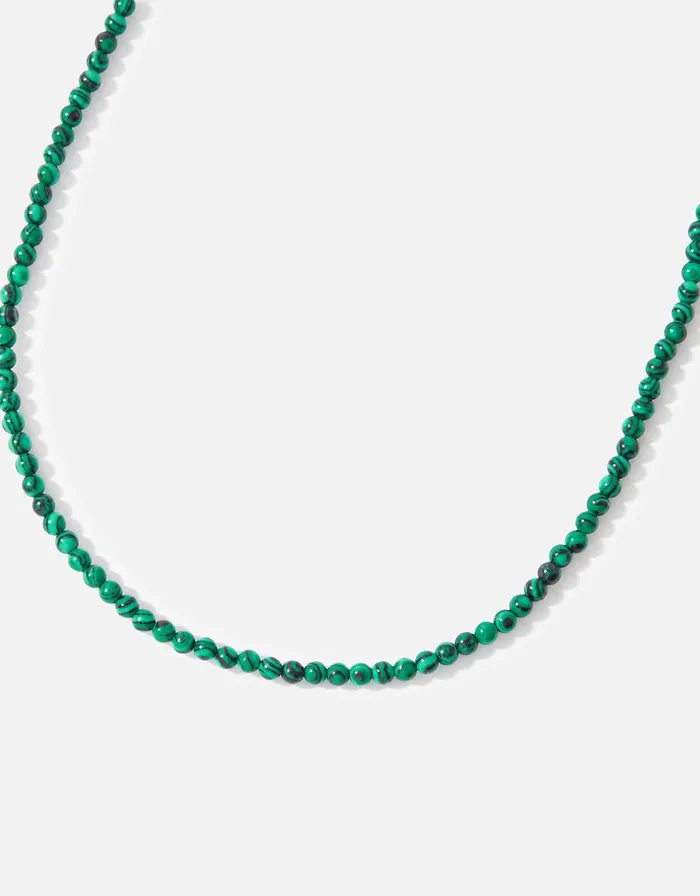 Accessorize Healing Stone Malachite Beaded Necklace Women Necklaces