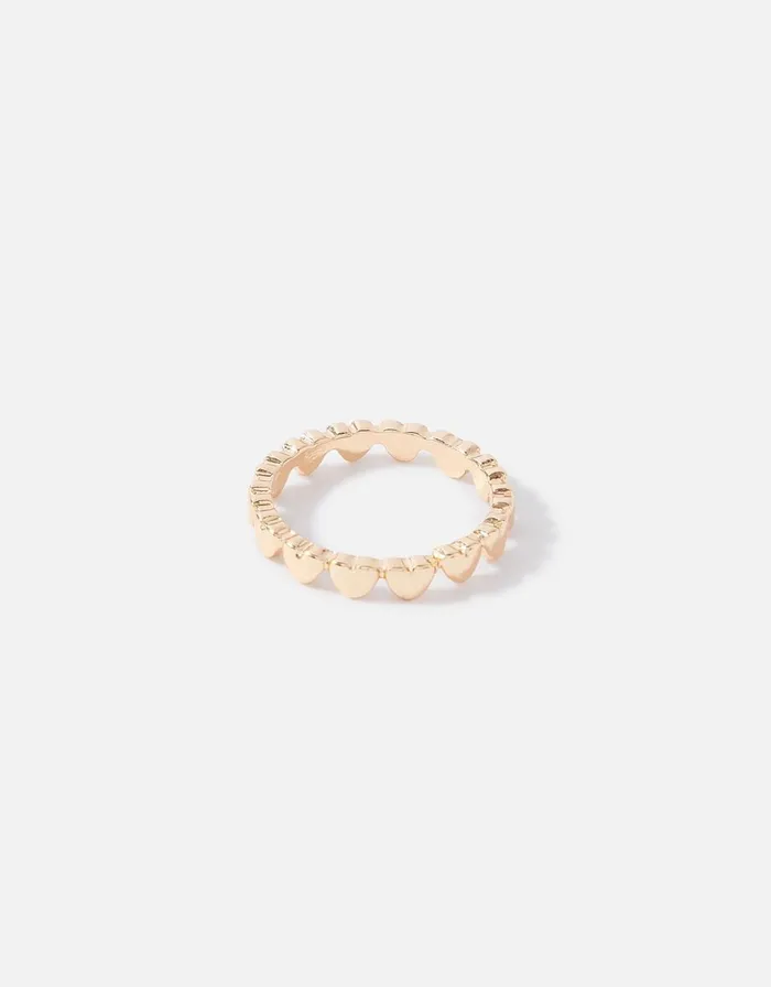 Accessorize Heart Band Ring Gold Gold Women Rings