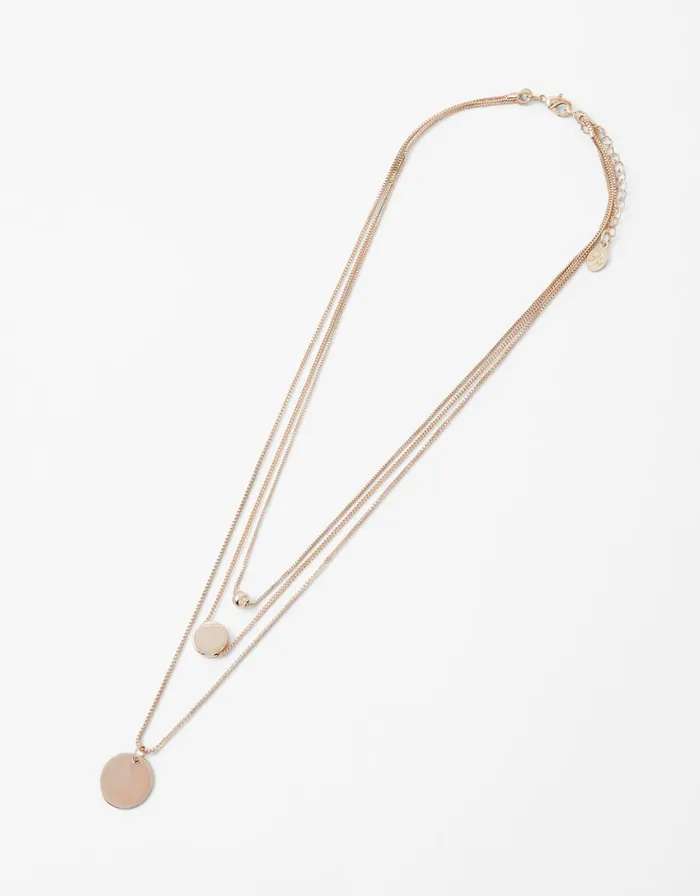 Accessorize Layered Disc Pendant Necklace Women Necklaces