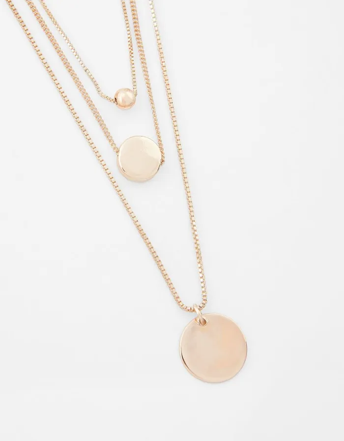 Accessorize Layered Disc Pendant Necklace Women Necklaces