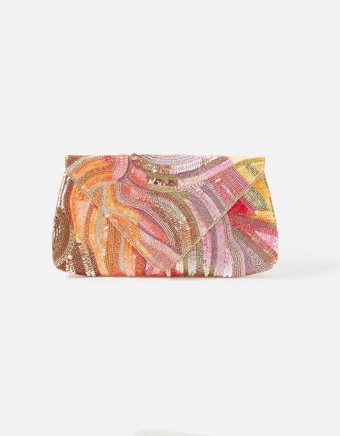 Accessorize Multi Sequin Sunset Clutch Bag Women Clutch Bags