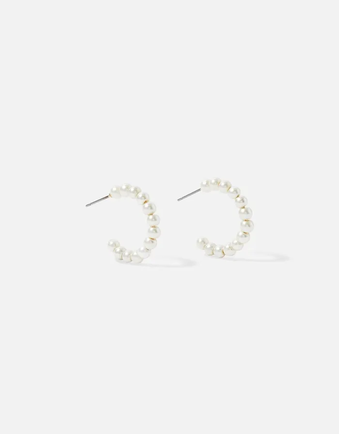 Accessorize Pearl Beaded Hoop Earrings Women Earrings