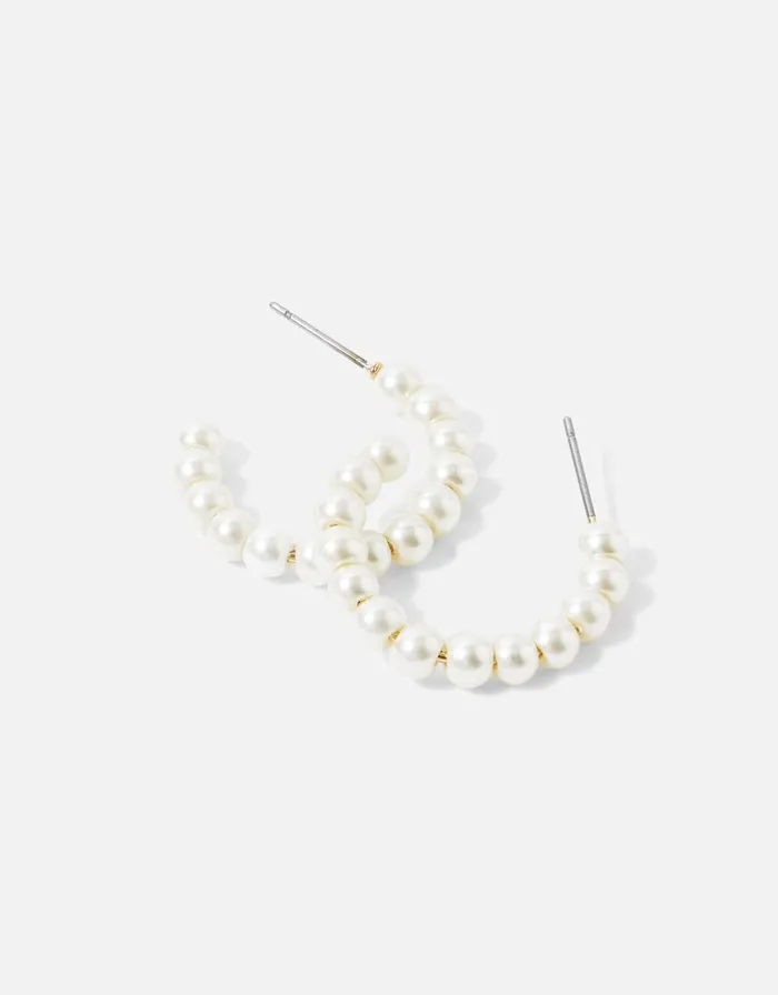Accessorize Pearl Beaded Hoop Earrings Women Earrings