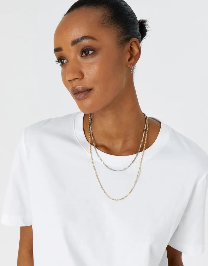 Accessorize PlatinumPlated Curb Chain Necklace Women Necklaces