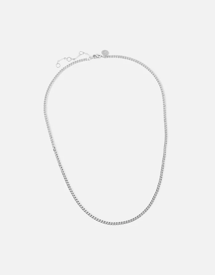 Accessorize PlatinumPlated Curb Chain Necklace Women Necklaces
