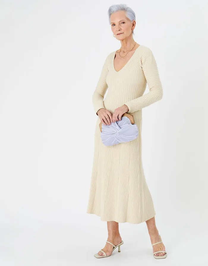 Accessorize Pleat Wooden Frame Bag Lilac Women Clutch Bags