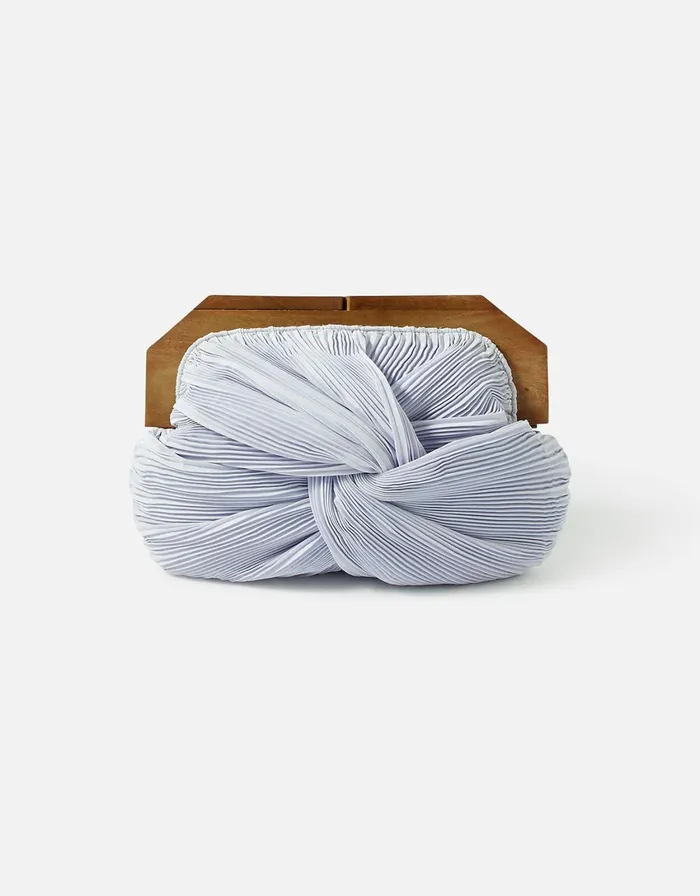 Accessorize Pleat Wooden Frame Bag Lilac Women Clutch Bags
