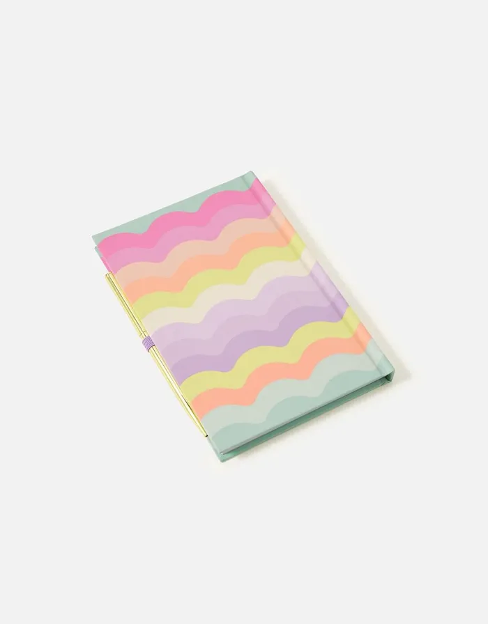 Accessorize Rainbow Scallop Notebook And Pen Women Stationery