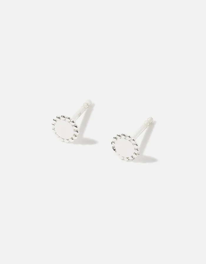 Accessorize Recycled Sterling Silver Boho Disc Earrings Women Earrings