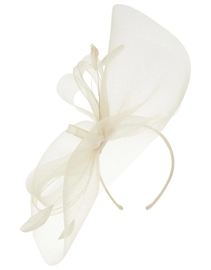 Accessorize Rhea Oversized Bow Fascinator Headband Natural Champagne Women Hats